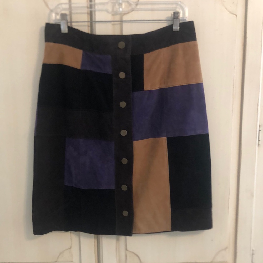 Worth suede color block skirt size 12